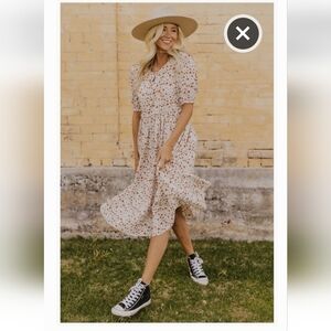 Floral Ruffle Detail Dress S